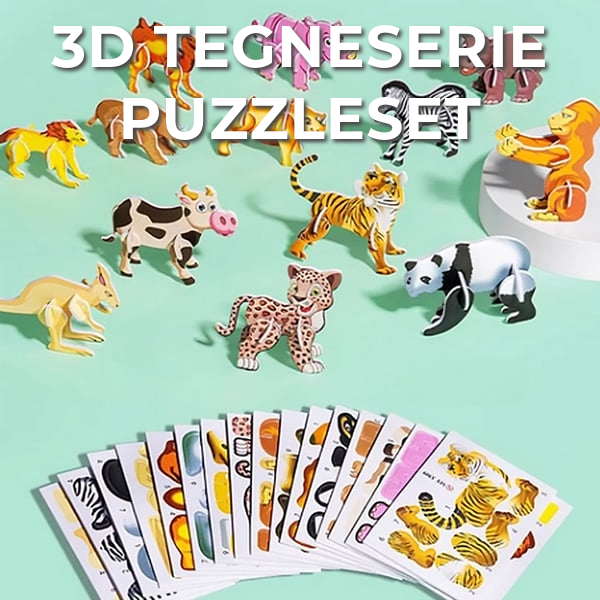 3D Cartoon Puzzlesæt | 25 Puslespil