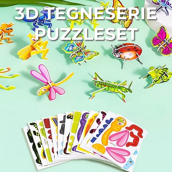 3D Cartoon Puzzlesæt | 25 Puslespil